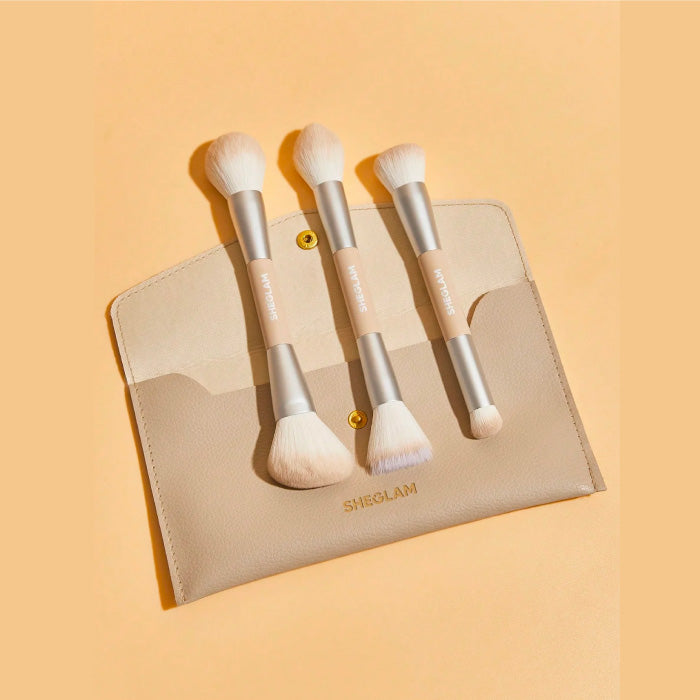 SheGlam Set 3 Brochas +Portacosmeticos