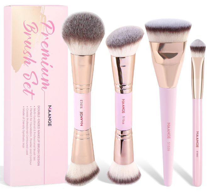 4 Pcs Maange Premium Brush Set Double Ende Makeup Brush Desing
