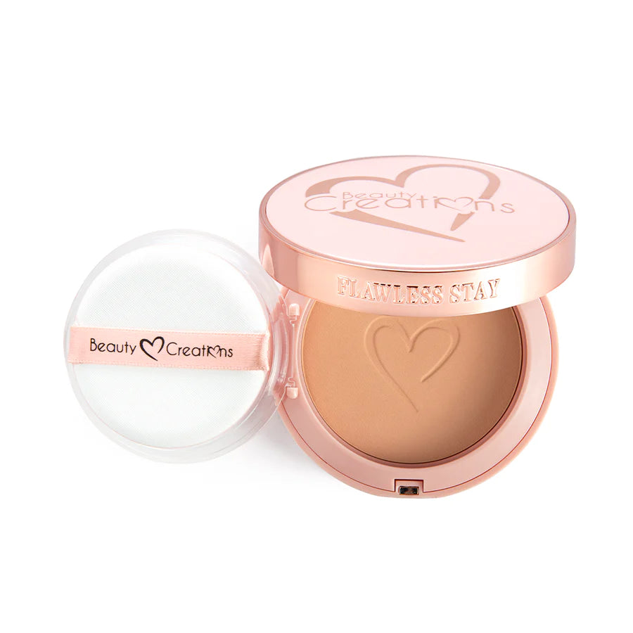 Powder Foundation -Beauty Creations Fawless Stay. Polvo doble función