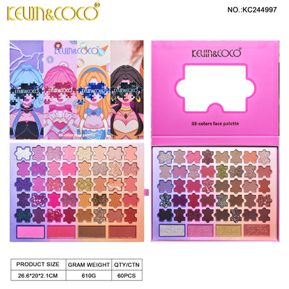 Paleta de sombras de ojos Puzzle de 88 colores Kevin&Coco