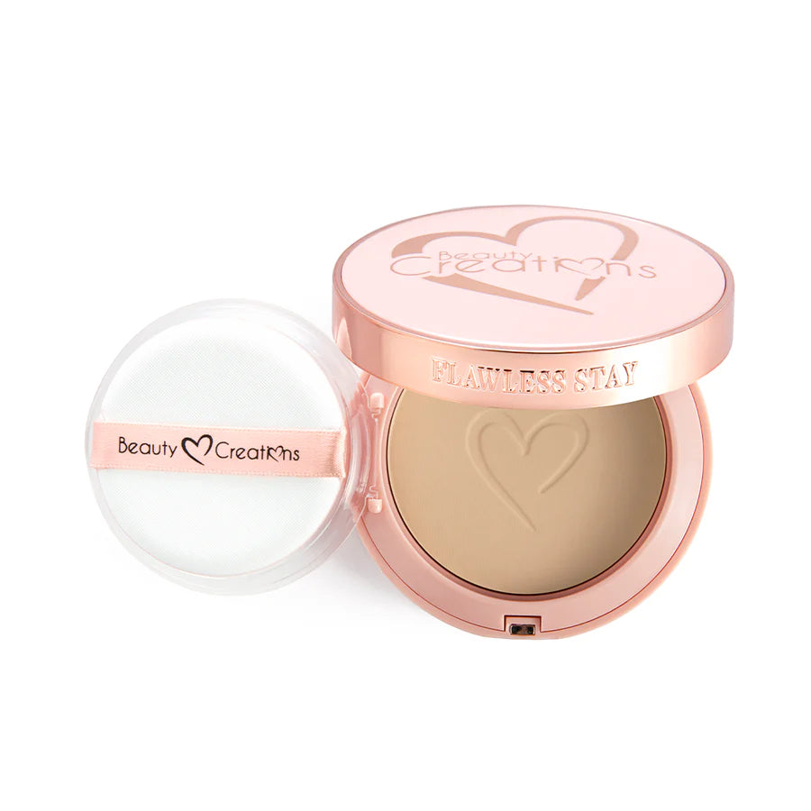 Powder Foundation -Beauty Creations Fawless Stay. Polvo doble función