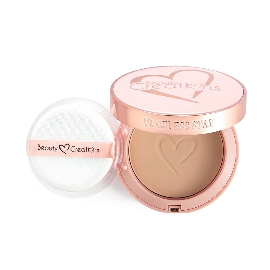 Powder Foundation -Beauty Creations Fawless Stay. Polvo doble función