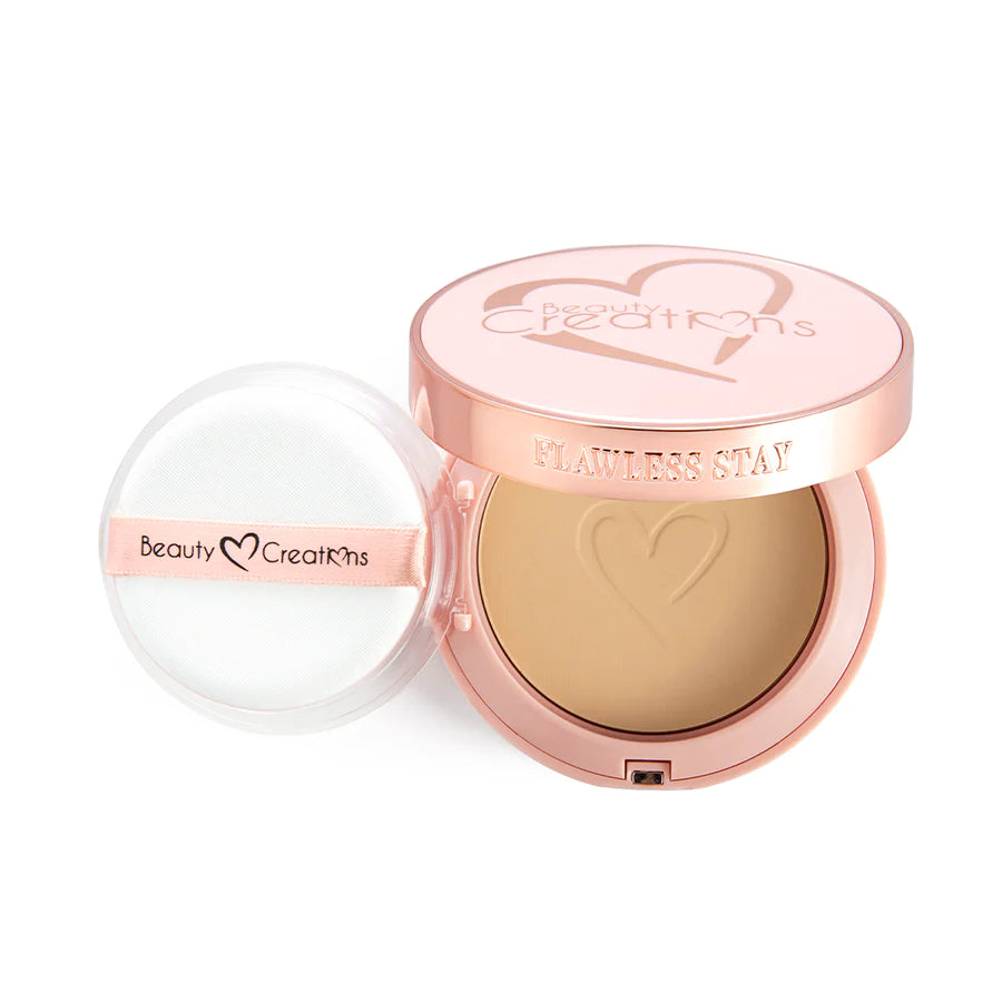 Powder Foundation -Beauty Creations Fawless Stay. Polvo doble función