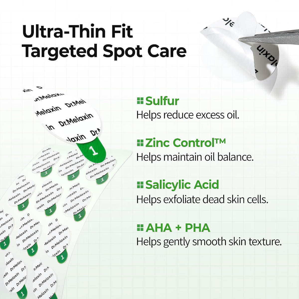 Dr.Melaxin S-ZINC ZERO-FIT Ultra Thin Blemish Spot Patch 0.013mm Invisible Pimple Stickers