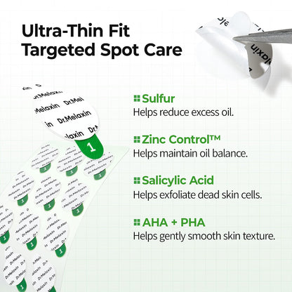 Dr.Melaxin S-ZINC ZERO-FIT Ultra Thin Blemish Spot Patch 0.013mm Invisible Pimple Stickers