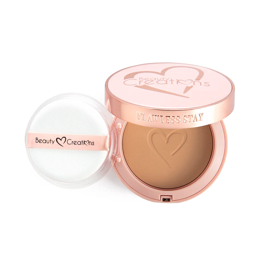 Powder Foundation -Beauty Creations Fawless Stay. Polvo doble función