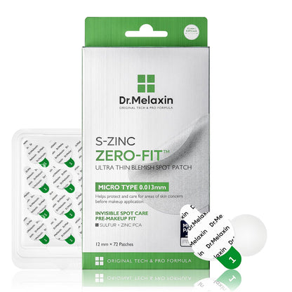Dr.Melaxin S-ZINC ZERO-FIT Ultra Thin Blemish Spot Patch 0.013mm Invisible Pimple Stickers