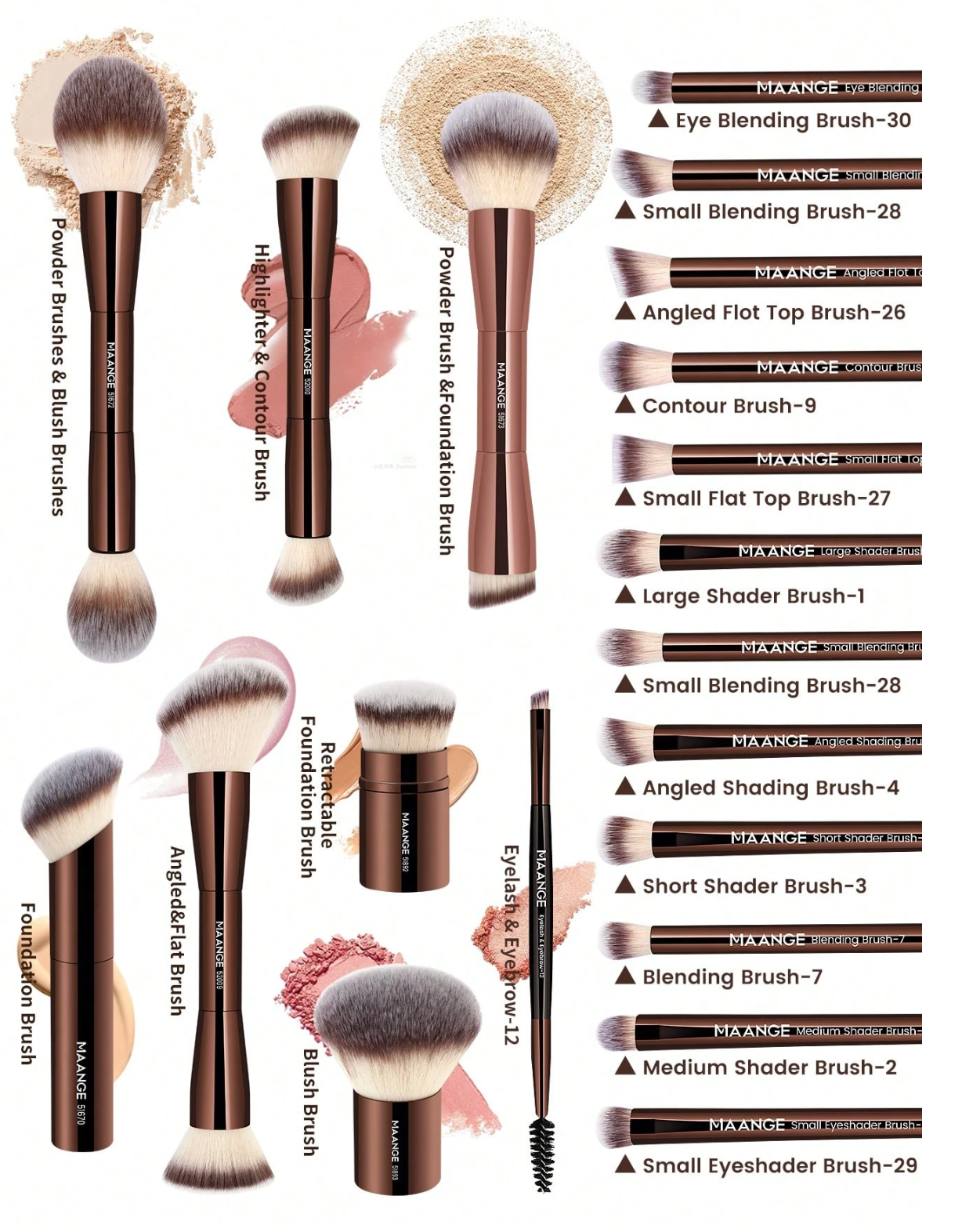 Pack 20 Brochas +Bolso Maange