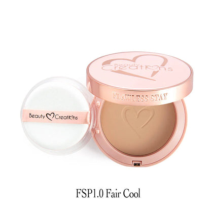 Powder Foundation -Beauty Creations Fawless Stay. Polvo doble función