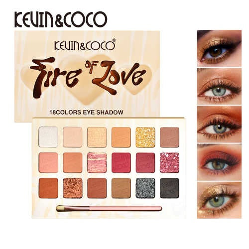 Paleta de Sombra de Ojos 18 Colores Fire Of Love - Kevin & Coco