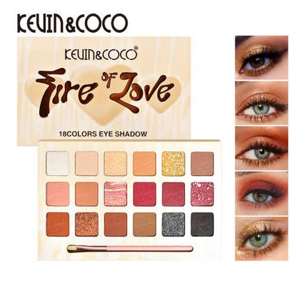 Paleta de Sombra de Ojos 18 Colores Fire Of Love - Kevin & Coco